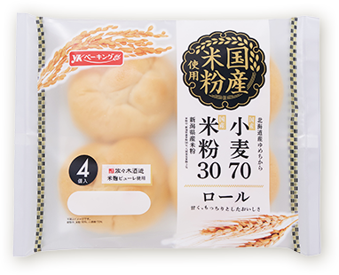 国産小麦70 米粉30ロール4個入